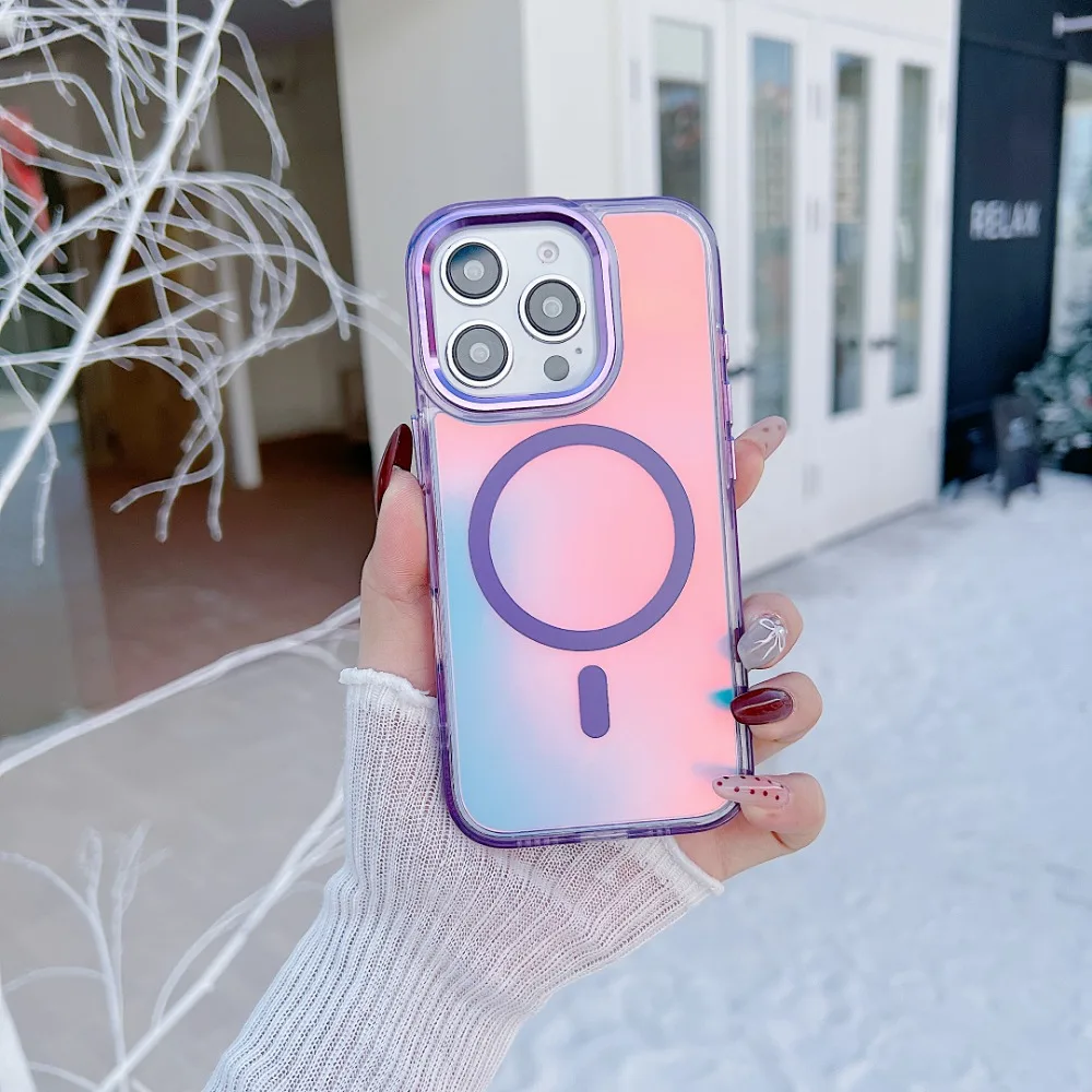 (iphone 11 Pro Max, Morado) Funda Magnética Magsafe Para Iphone, Compatible Con Carga Inalámbrica.