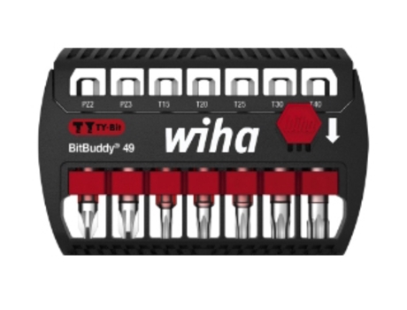 WIHA Juego de bits BitBuddy®, bits en TY de 49 mm Pozidriv, TORX®, de 8 unid. de 1/4" (42118)
