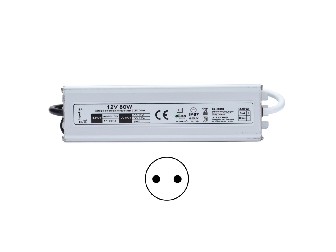 Fuente De Alimentación Estable De Alta Eficiencia Y 80 W Con Clasificación Ip67 A Prueba De Agua Para Controladores De Luces Led Exteriores.