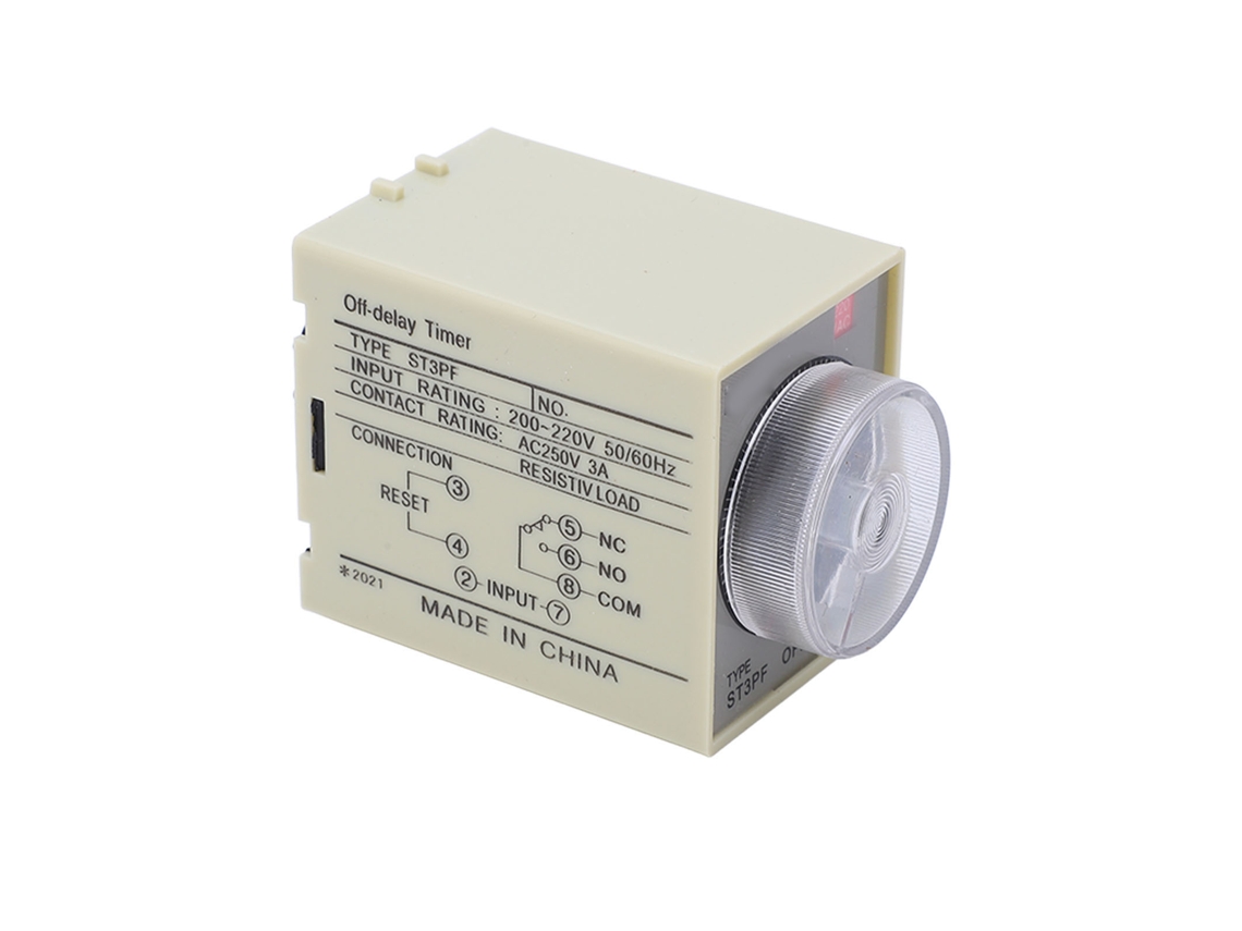 Relé de retardo de temporizador con control de pulsador, temporizador preciso, CA 200-220 V ST3PF
