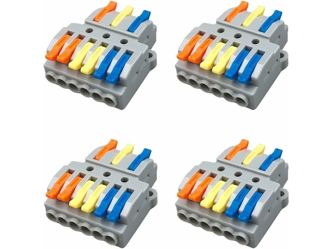 Juego de 4 conectores de cable Kv436, conectores compactos para resorts, 3 entradas, 6 salidas para conductores.