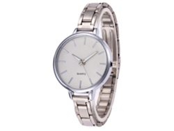 Reloj De Cuarzo Con Brazalete De Acero, Estilo Sencillo Y Moderno, Color Plata Universal.