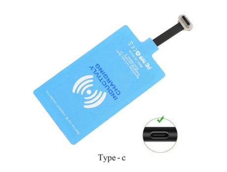 Cargador Type-C Parche Receptor Carga Inalámbrico Teléfono Móvil Compatible para Azul