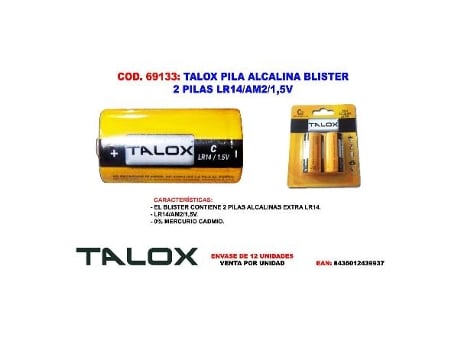 TALOX Pila Alcalina Blister 2 Pilas Lr14/Am2/1.5V