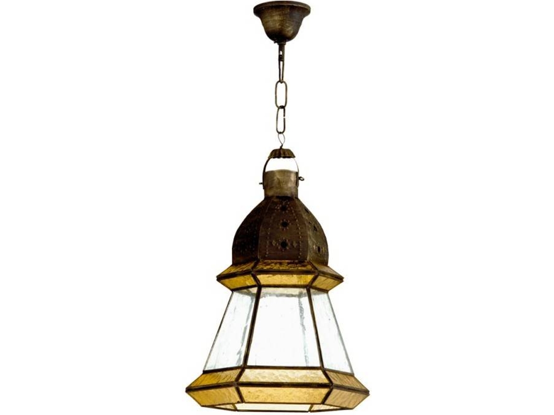 Lámpara de Techo FABRILAMP Ambarina (Amarillo - E27 - Máx. 60W - Cristal - Metal)