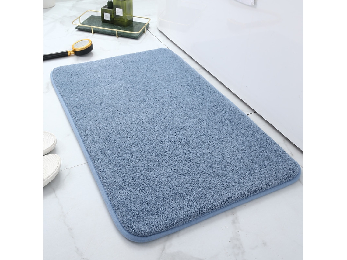 Alfombra de Baño LUUCOZK Antideslizantes Absorbentes Decoración Baño Secado Rápido Poliéster Azul (50x120cm)