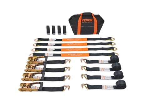 VEVOR 4 Piezas Correas de Trinquete con Gancho Doble en J Resistente, 0,05x2,4 m