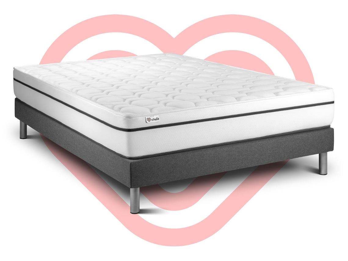 Set Vital Spa 160 X 190 Cm Kit Somier Gris