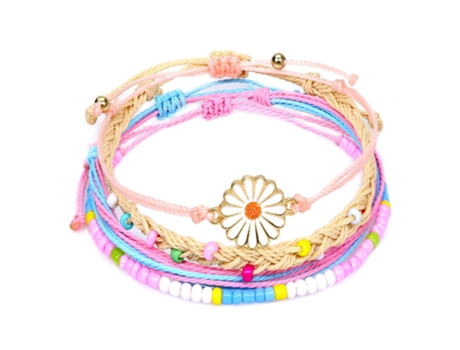 Pulseras De Flores Tejidas Para Mujeres, Adolescentes, Niñas, Niños, Parejas, Cuerdas, Dijes, Playa, Surf, Trenzados, Ajustables, Estilo 5 ZMDECQNA