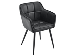Sillón Relax Elegante [EN.CASA] Butaca Negro (Cuero Sintético - 81x57x53 cm)