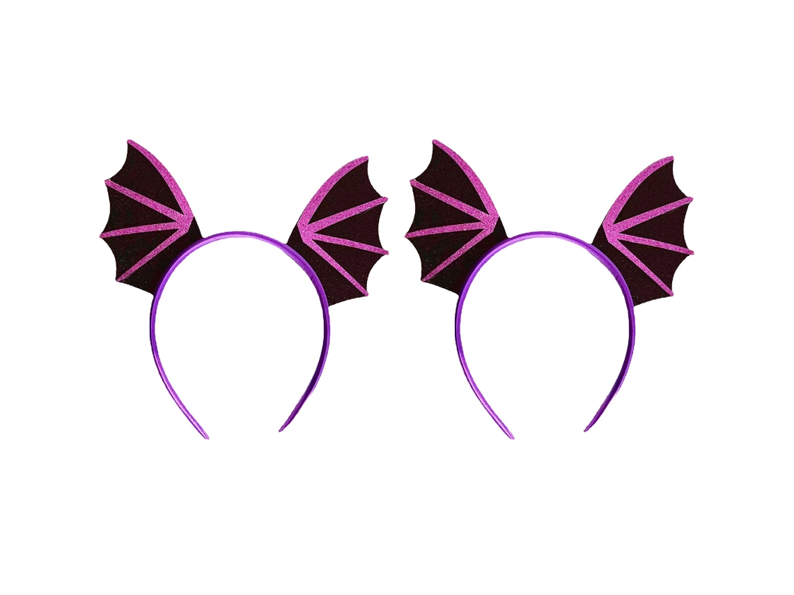 KOFIHETY 2pcs Diadema con Orejas de Gato, Pinza para el Pelo con Alas de Murciélago para Mujer, Accesorios para Disfraz de Halloween, 20x20x1cm