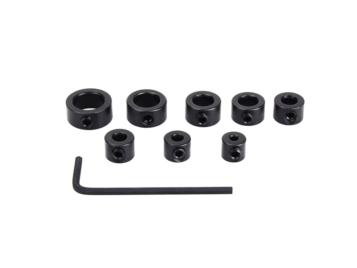 Tope de profundidad para broca con llave hexagonal, accesorio para carpintería, 8 piezas