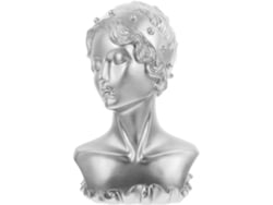 Soporte De Exhibición Para Collar Y Pendientes De Resina Plateada Nuobesty, Modelo De Busto