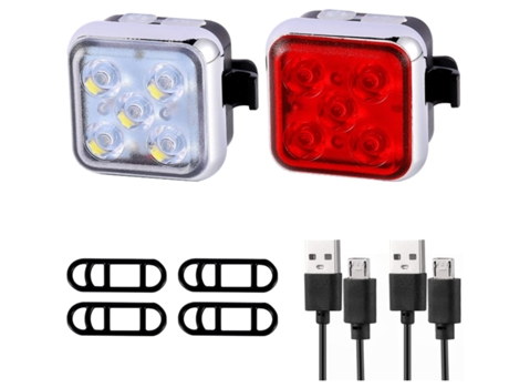 Luces para bicicleta Juego de luces traseras para bicicleta ENZONS Super Bright 4-Black Juego de luces para bicicleta recargables por USB