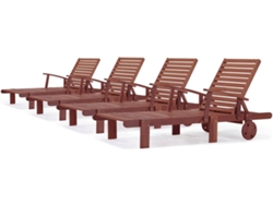 Tumbonas HABITAT ET JARDIN Tokyo (Marrón - Madera - 193x74x80 cm)