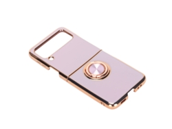 Capa Protetora Para Z Flip 3 Com Alça De Dedo Giratória 360° E Suporte Magnético Para Carro Roxo Claro
