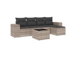 Maison Exclusive - Set De Sofás De Jardín 6 Pzas Y Cojines Ratán Sintético Gris