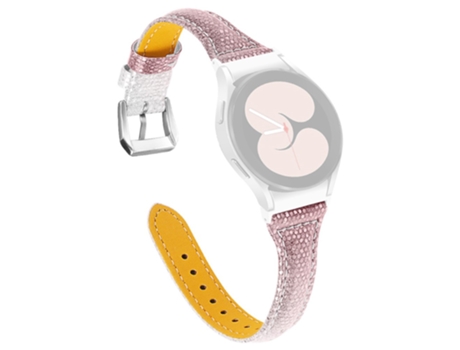 Correa de piel auténtica degradado de color para Samsung Galaxy Watch 5 40mm/44mm/Watch 5 Pro 45mm - plata/rosa