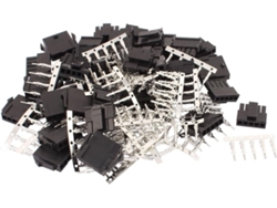 Juego De 20 Conectores Atx De Plástico Negro De 5 Pines Macho + Hembra Con Paso De 3