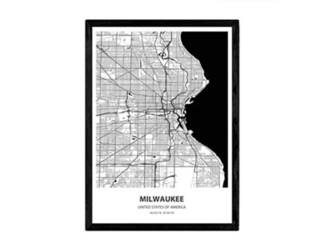 Poster NACNIC Mapa de Milwaukee USA (A3)