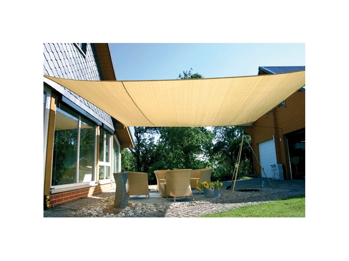 Sombrilla impermeable Eduplay de 6 x 4 m color blanco crema para jugar en el jardín