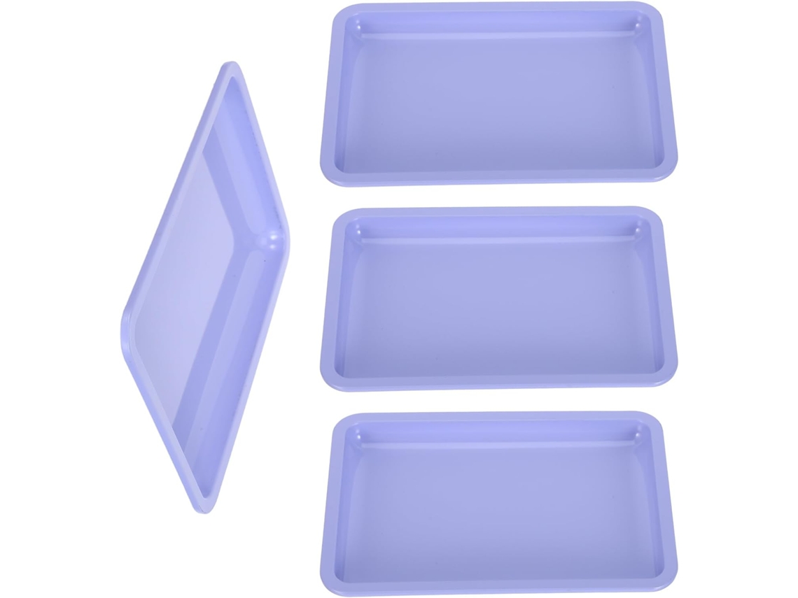 Bandeja Organizadora De Joyas Rectangular De Acero Inoxidable Morado, Juego De 4.
