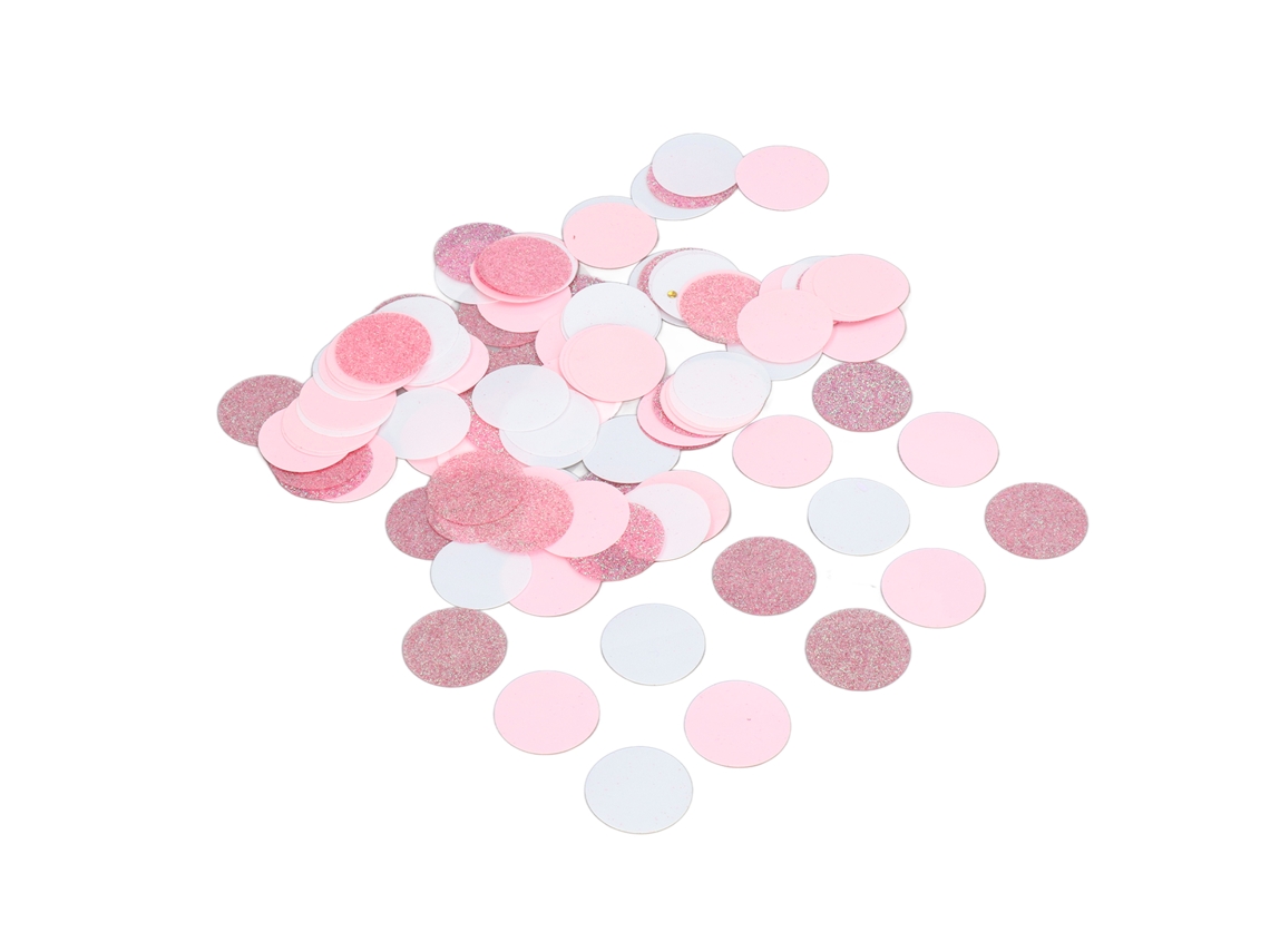 Confeti De Papel Ecológico Rosa, Blanco Y Dorado Con Purpurina Para Fiestas, Baby Showers Y Bodas (100 G)