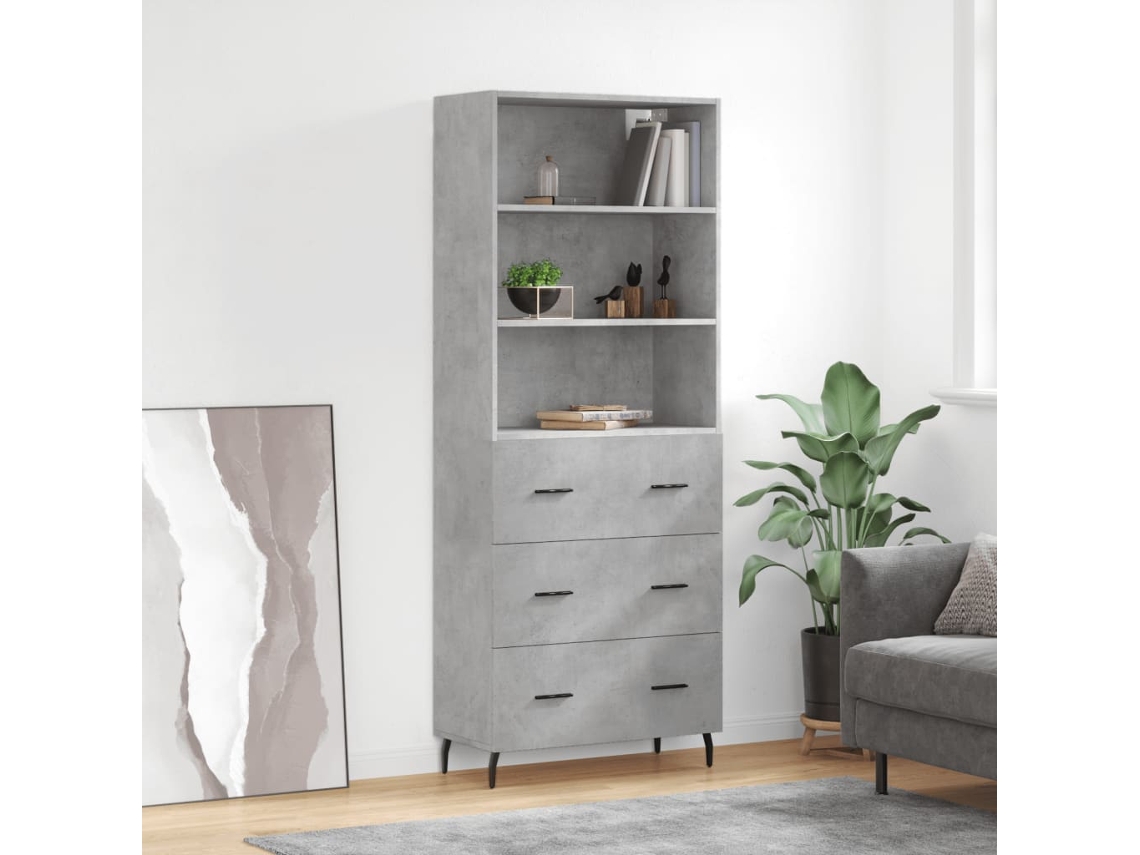 Armario alto 69,5x34x180 cm Derivados de madera Gris Cemento