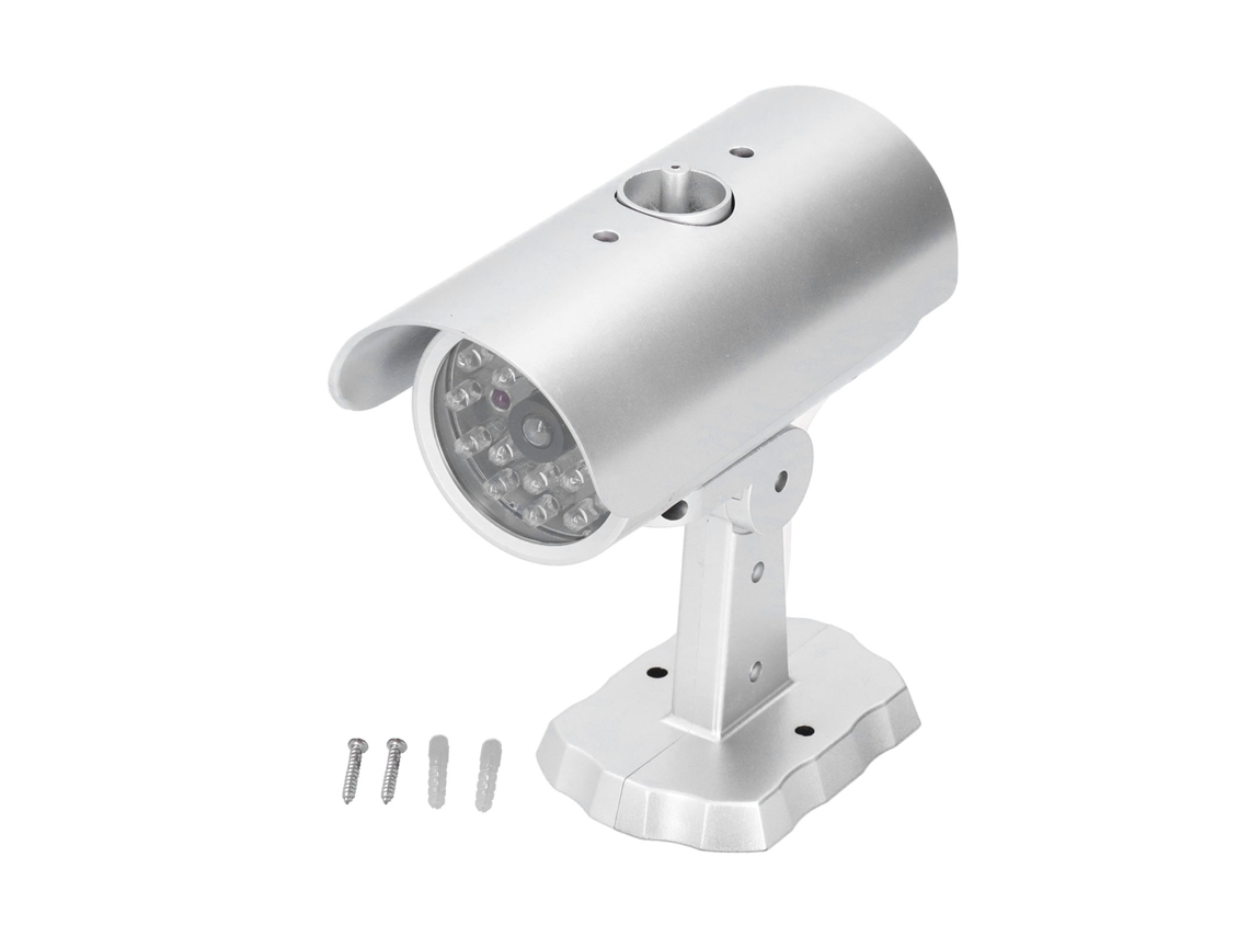 Cámara De Seguridad Falsa Con Sistema De Vigilancia Simulado Con Led Intermitente (maqueta)