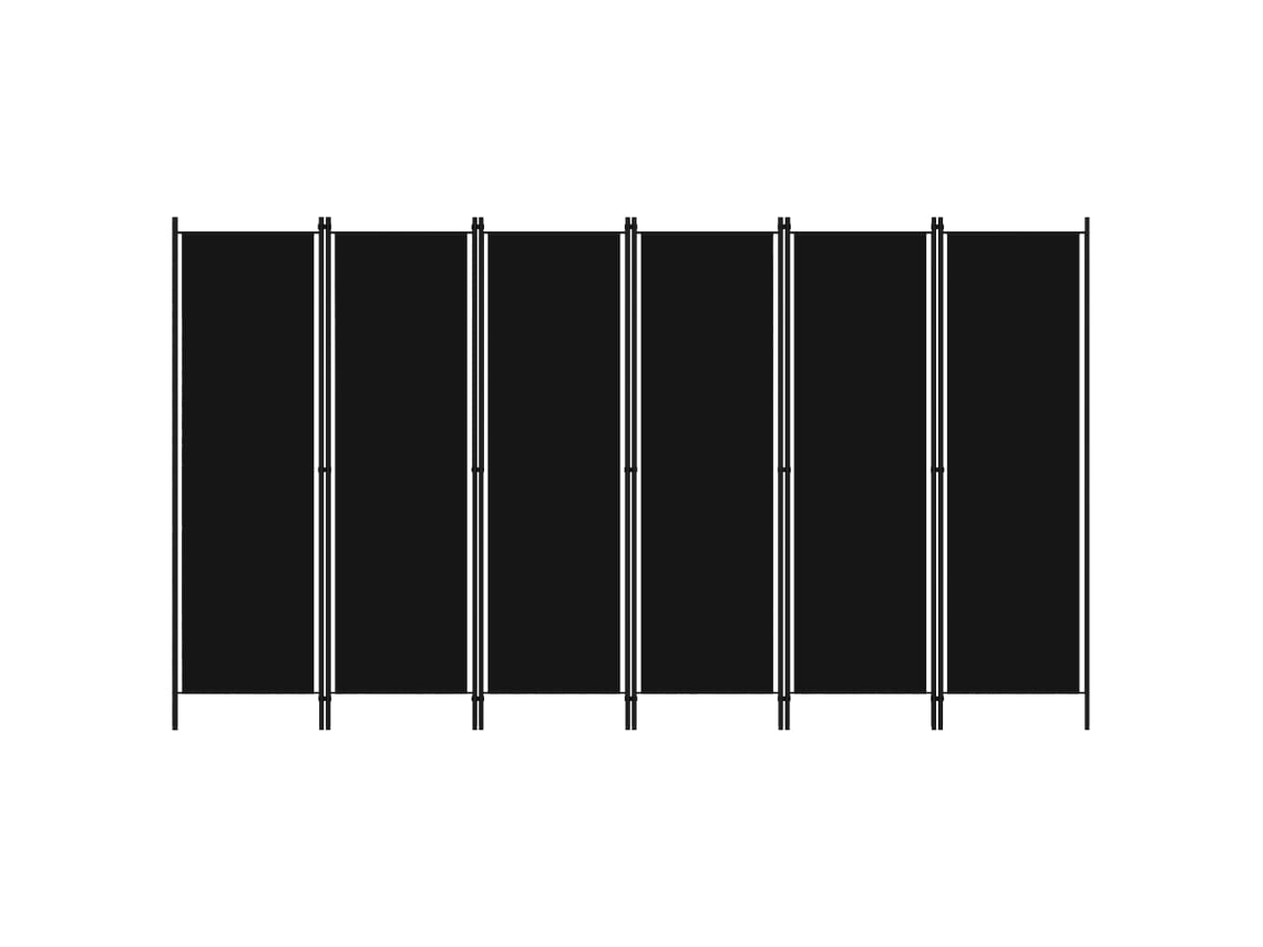 Biombo Divisor De 6 Paneles Negro 300x180 Cm