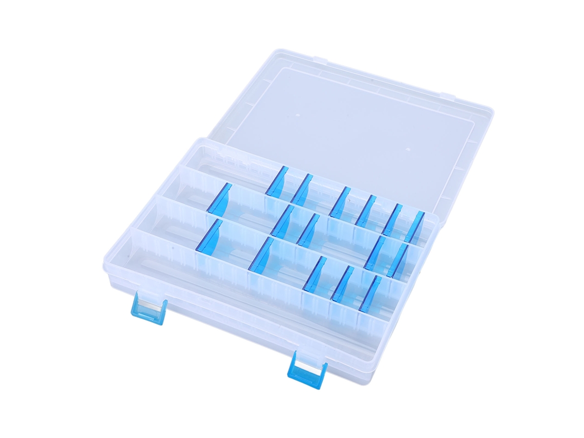 Anub bandeja de Equipamento de Pesca Plástica Transparente Leve com Divisórias para Armazenamento de Anzóis