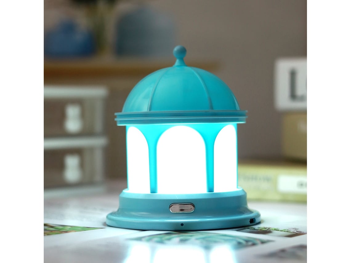 Luz nocturna Castle Conmutación de cuatro velocidades USB recargable SIURN Luz nocturna azul