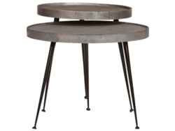 Maison Exclusive - Mesa De Centro 2 Uds Madera Contrachapada Plateada
