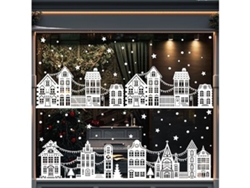 10 Pegatinas Navideñas Para Ventanas, Motivos Casas En Invierno, Decoración Navideña, Autoadhesivas, Hogar, Moderno, Uso Funcional