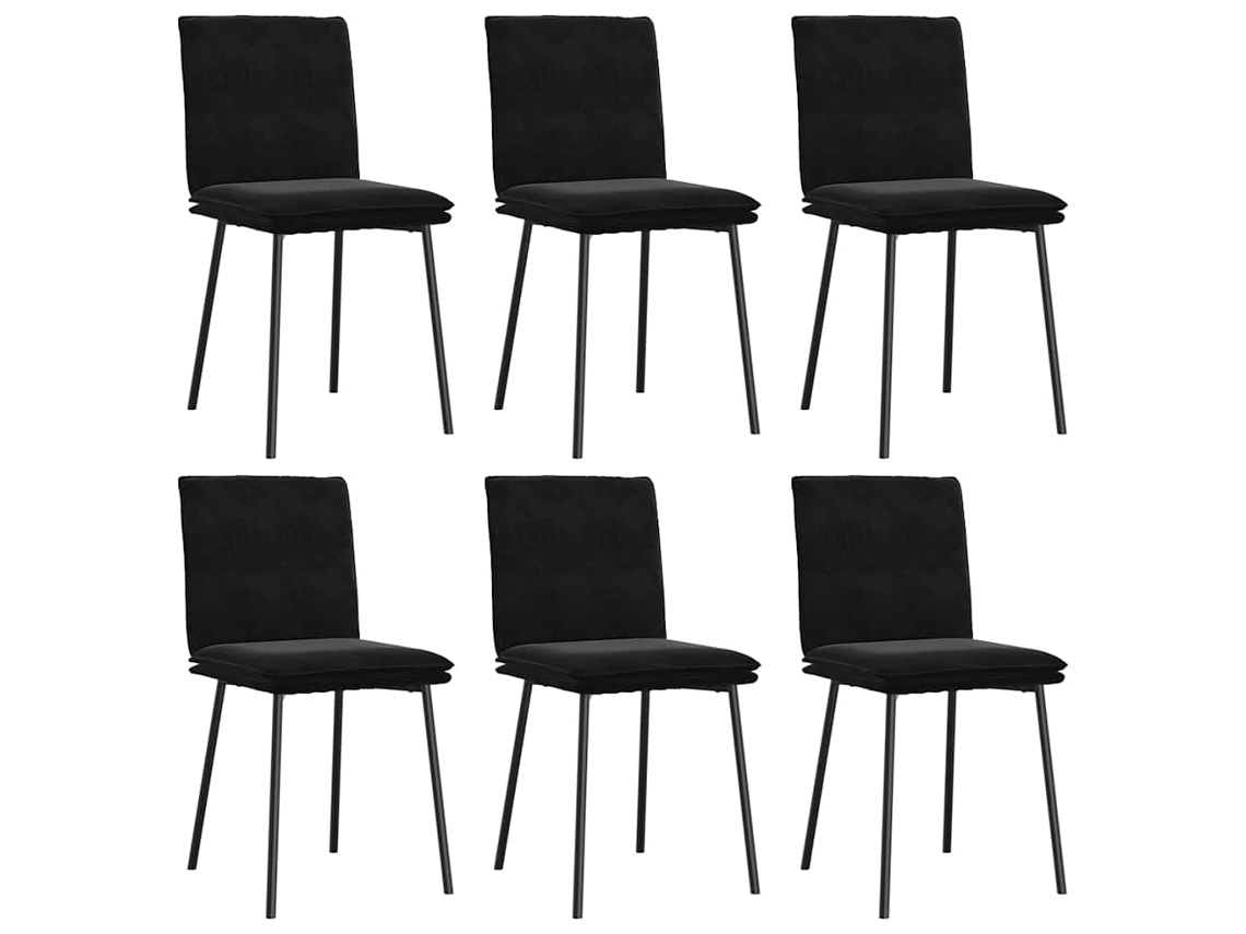 Maison Exclusive - Silla De Comedor 6 Unidades Terciopelo Negro