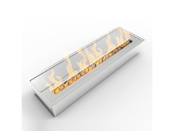 Chimenea de bioetanol en acero inoxidable, 4,5 litros, 61 x 18 x 9,5 cm