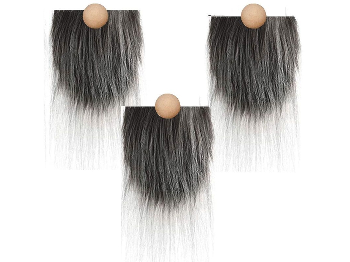 6 Piezas De Barba De Enano De Peluche Y Cuentas De Madera Para Hacer Un Muñeco De Gnomo Navideño Diy