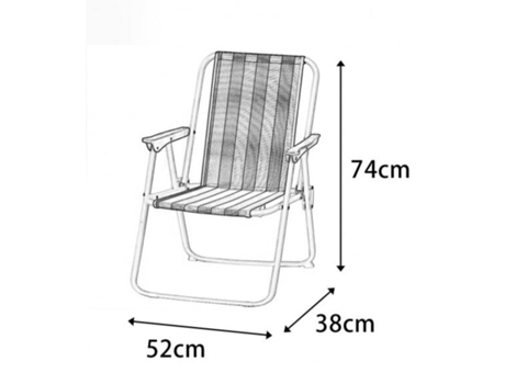 Silla De Playa Plegable Tumbona Portátil para Ocio Al Aire Libre 74X52X38Cm Raya Multicolor SELEOK