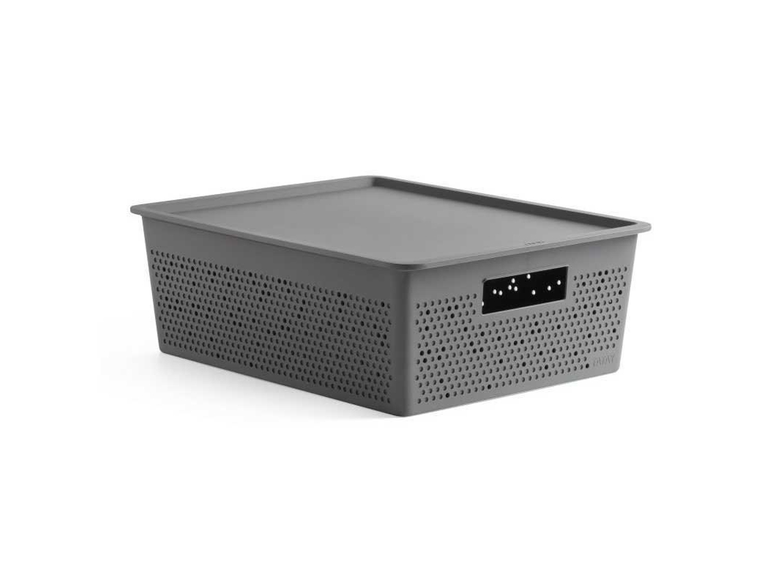 Conjunto de Cesta de Organização com Tampa Bohol 12L Cinzentotatay