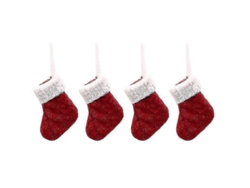 Juego de 4 bolsas navideñas para cubiertos, tenedor, cuchara, calcetines, portacubiertos y calcetines de punto de Hengjian.