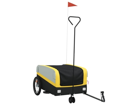Remolque para bicicleta hierro VIDAXL negro y amarillo (45 kg)