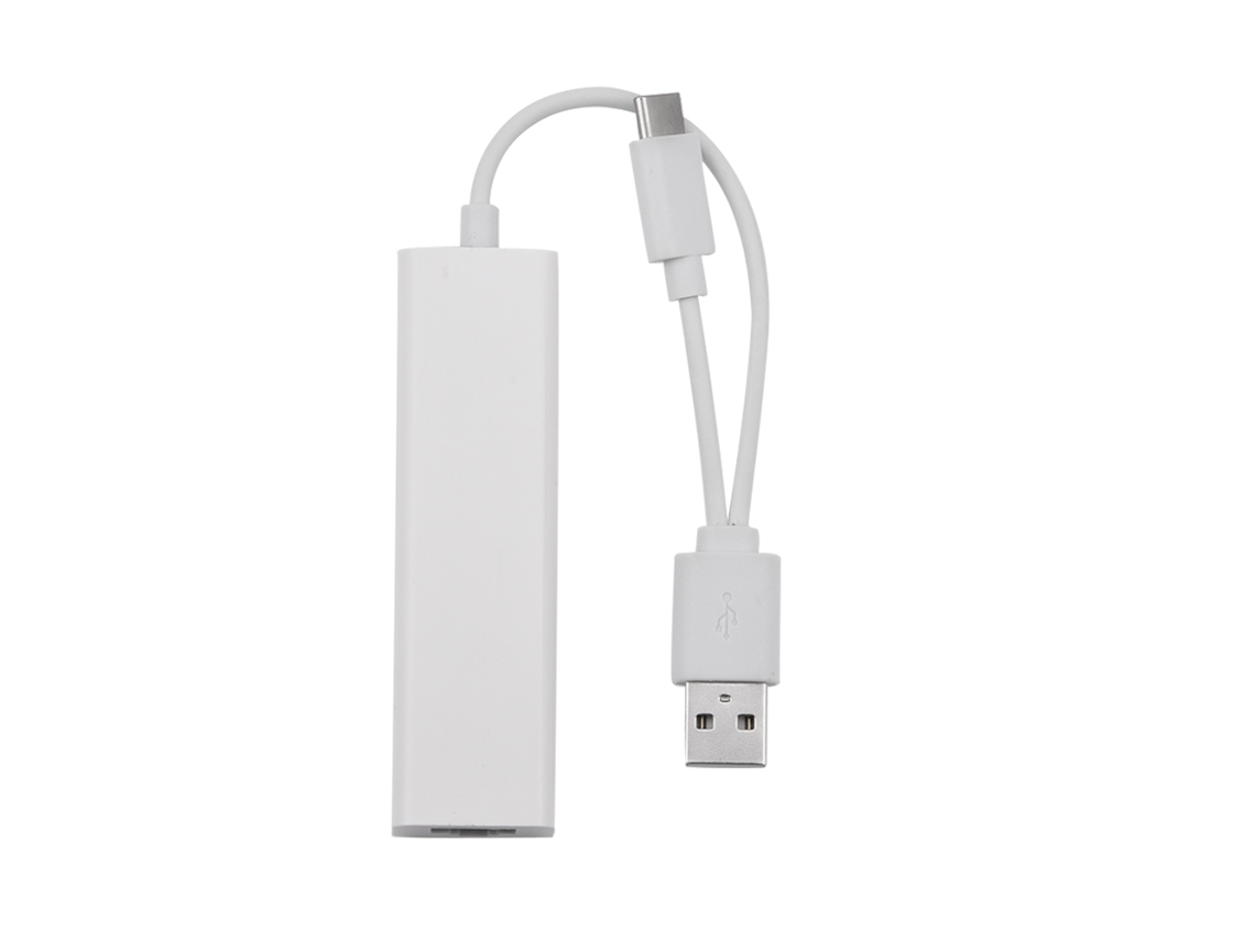 Adaptador de red Ethernet con convertidor USB de 3 puertos (Tipo C/USB 2.0, 100 Mbps)