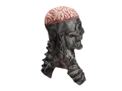 Máscara de Halloween: Calavera móvil, cerebro sangriento, larga