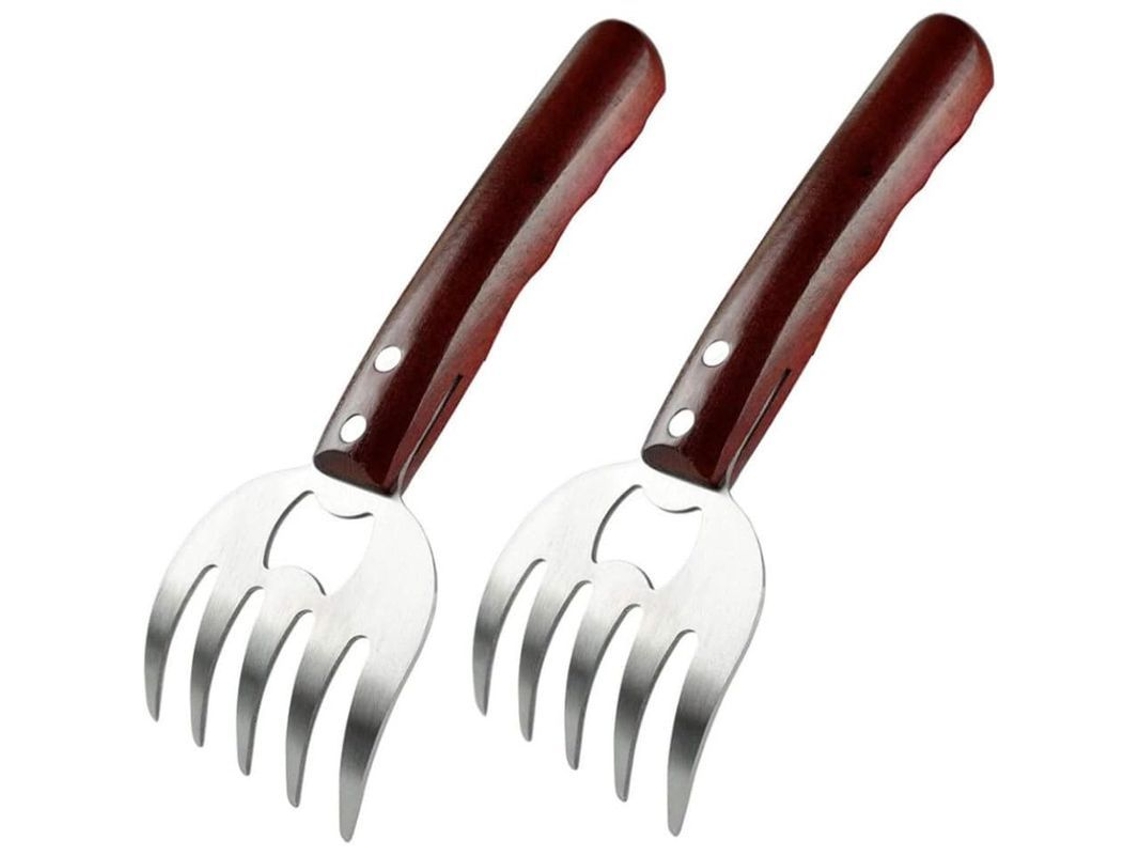 2026-2268-garras De Desmenuzar Carne Acero Inoxidable Herramientas Bbq Para Pollo Pavo Cerdo 2 Piezas