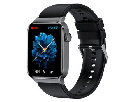 Smartwatch La pulsera de silicona impermeable T50 de 1,85 '' IP67 admite asistente de voz / monitoreo de salud (negro)
