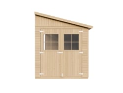Caseta de Jardín de Madera TIMBELA M341 con Ventanas y Sin Pared Lateral (10 M² - 243 x 513 x 216 cm)