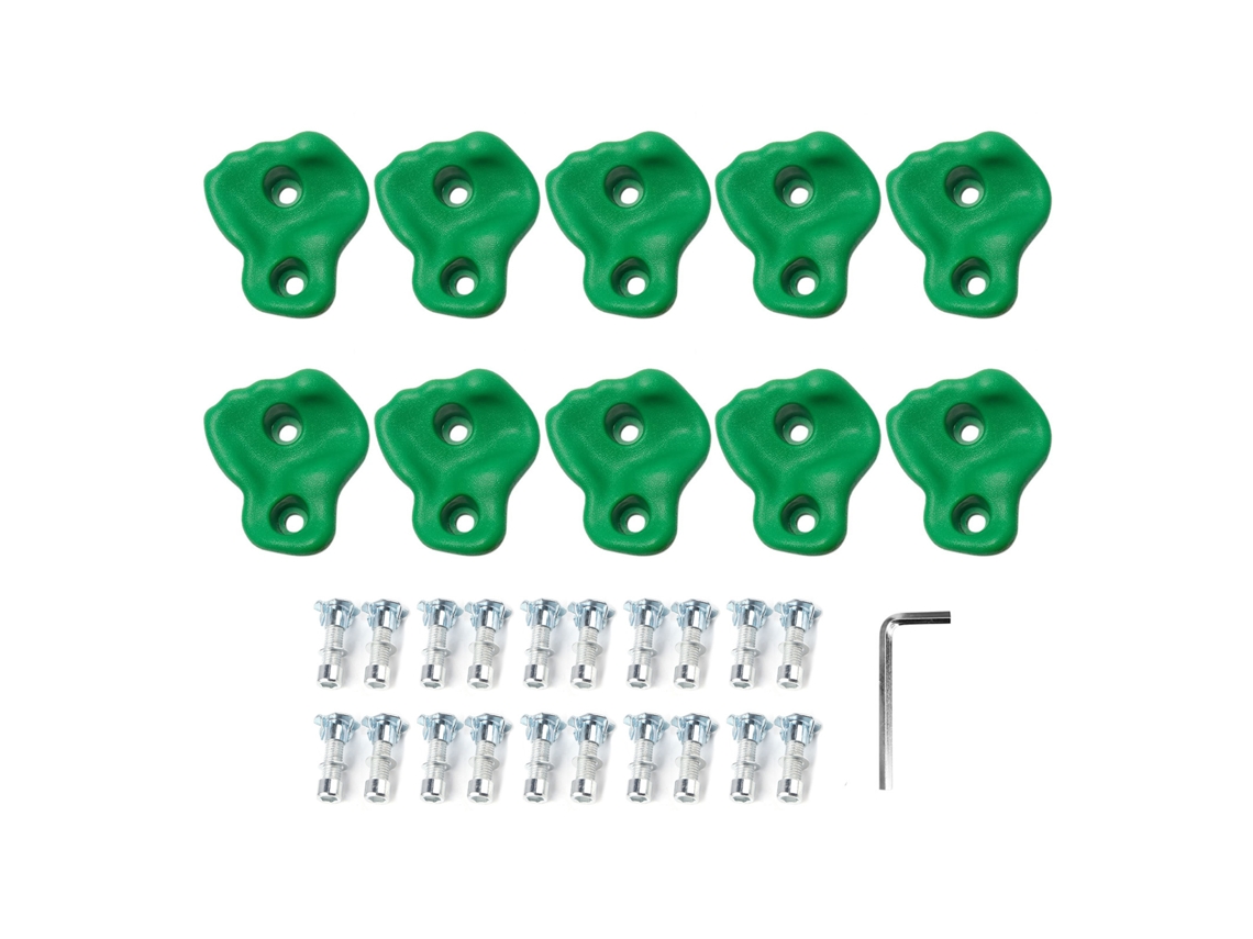 10pcs Agarres De Escalada En Pe Con Diseño Ergonómico Y Comodo Para Pared De Escalada Interior Y Exterior Verde