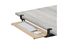 Relaxdays Extensor Escritorio, 65 X 24 Cm, Plegable, Con Pinzas, Bandeja Teclado Ergonómica, Efecto Madera, Natural