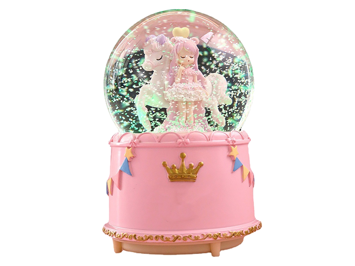 Caja De Música Giratoria Con Bola De Cristal, Nieve Flotante Y Música Para Niñas Y Niños.