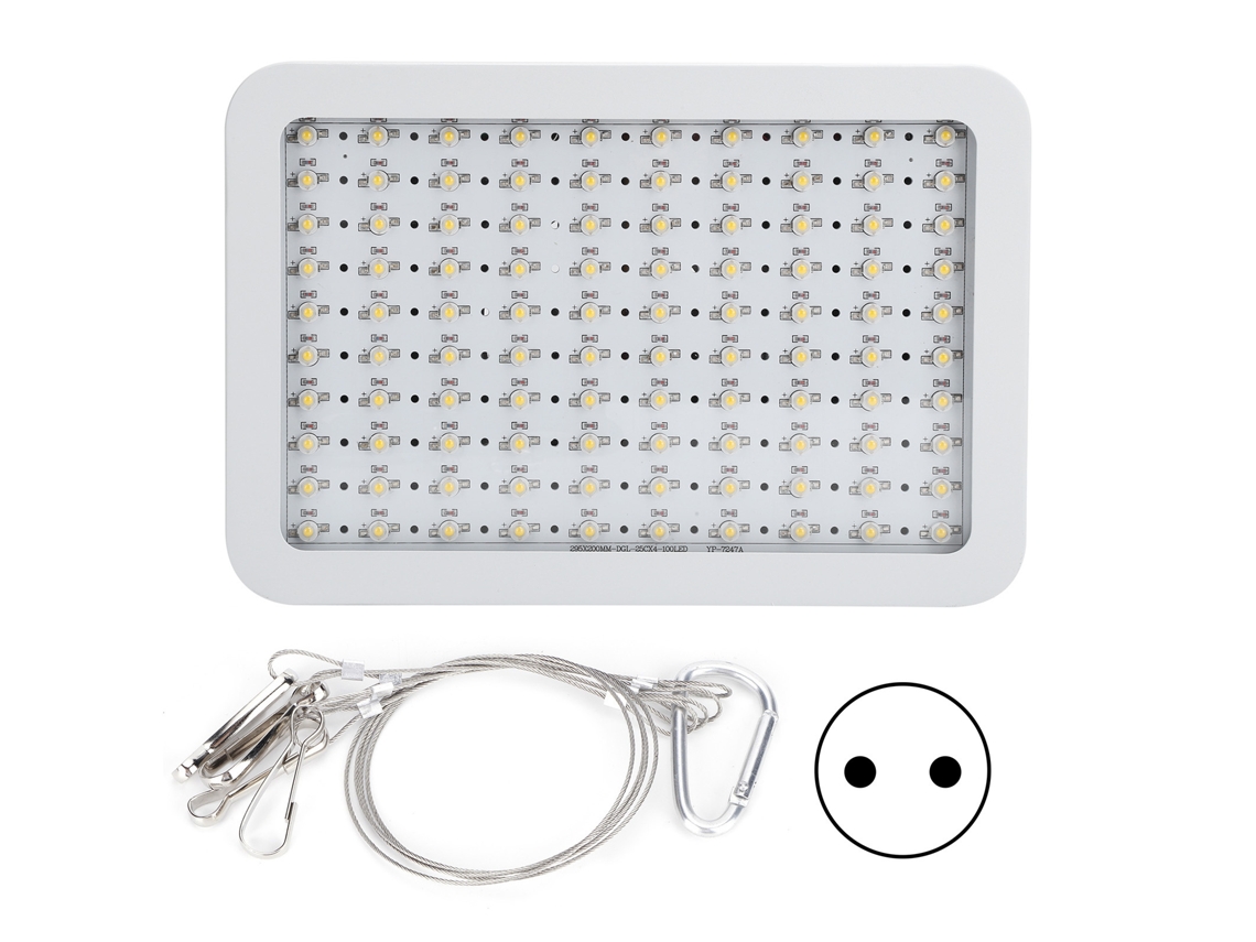 Lámpara de cultivo LED de 1000 W y 100 LED para plantas, enchufe europeo 85-265 V